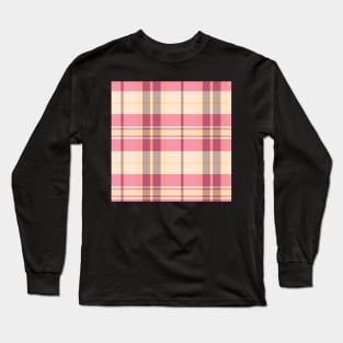 Summer Aesthetic Arable 2 Hand Drawn Textured Plaid Pattern Long Sleeve T-Shirt